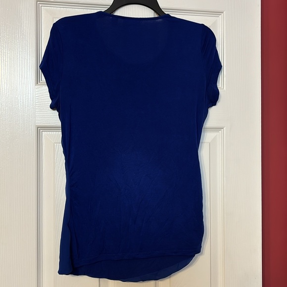 New York & company cobalt blue dress shirt size xtra small - Picture 2 of 7